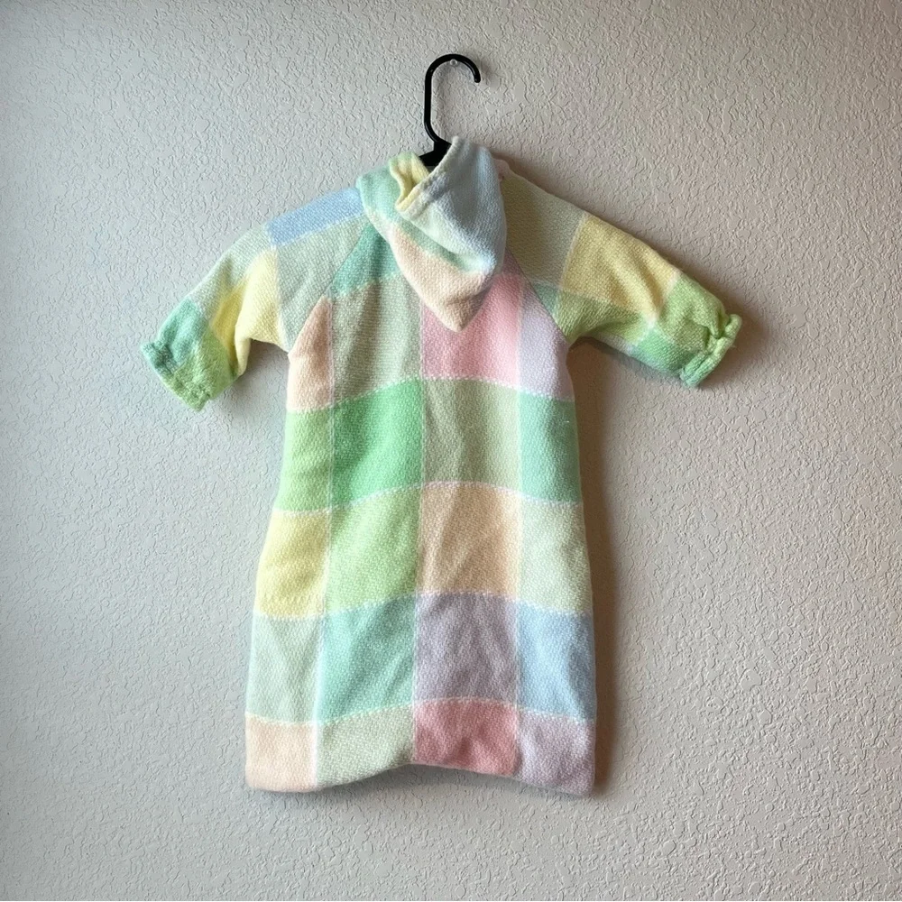 Vintage Cottagecore Handwoven Pastel Plaid Infant Sleeper The Three Weavers